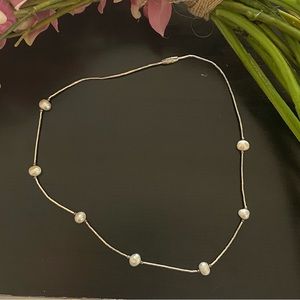 Liquid Silver with Pearl 16” Necklace